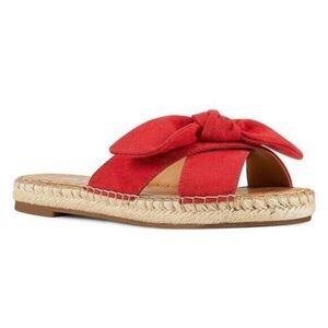Nine West Bellah Red Espadrilles Sandals Comfy Flats Women Size 8.5M Brand New